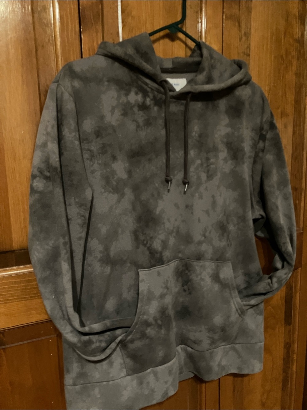 Old Navy- Dark Gray Tie-Dye Hoodie W/FREE hair clips AND butterfly necklace!!!
